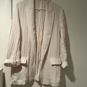 Zara Off-White Crinkled Jacket
